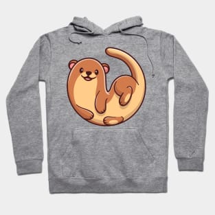 Cute Otter Cartoon Illustration Hoodie